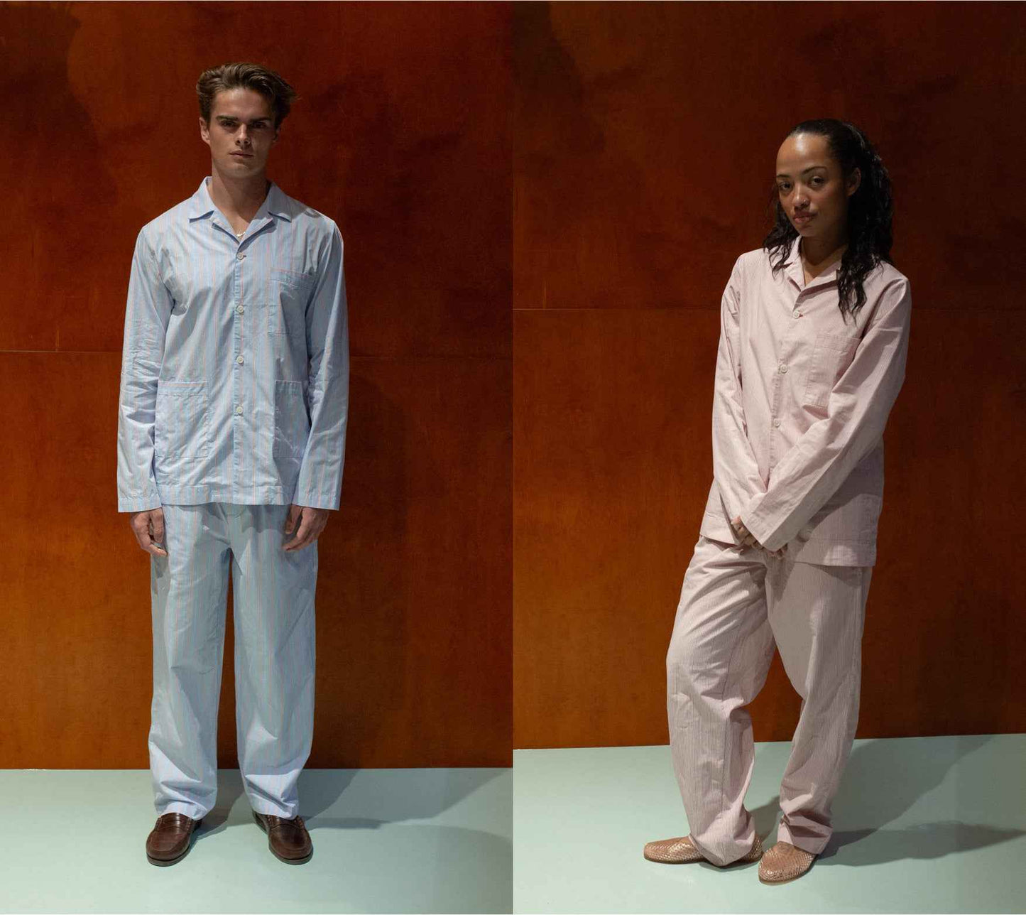 Soft pink stripe trio shirt