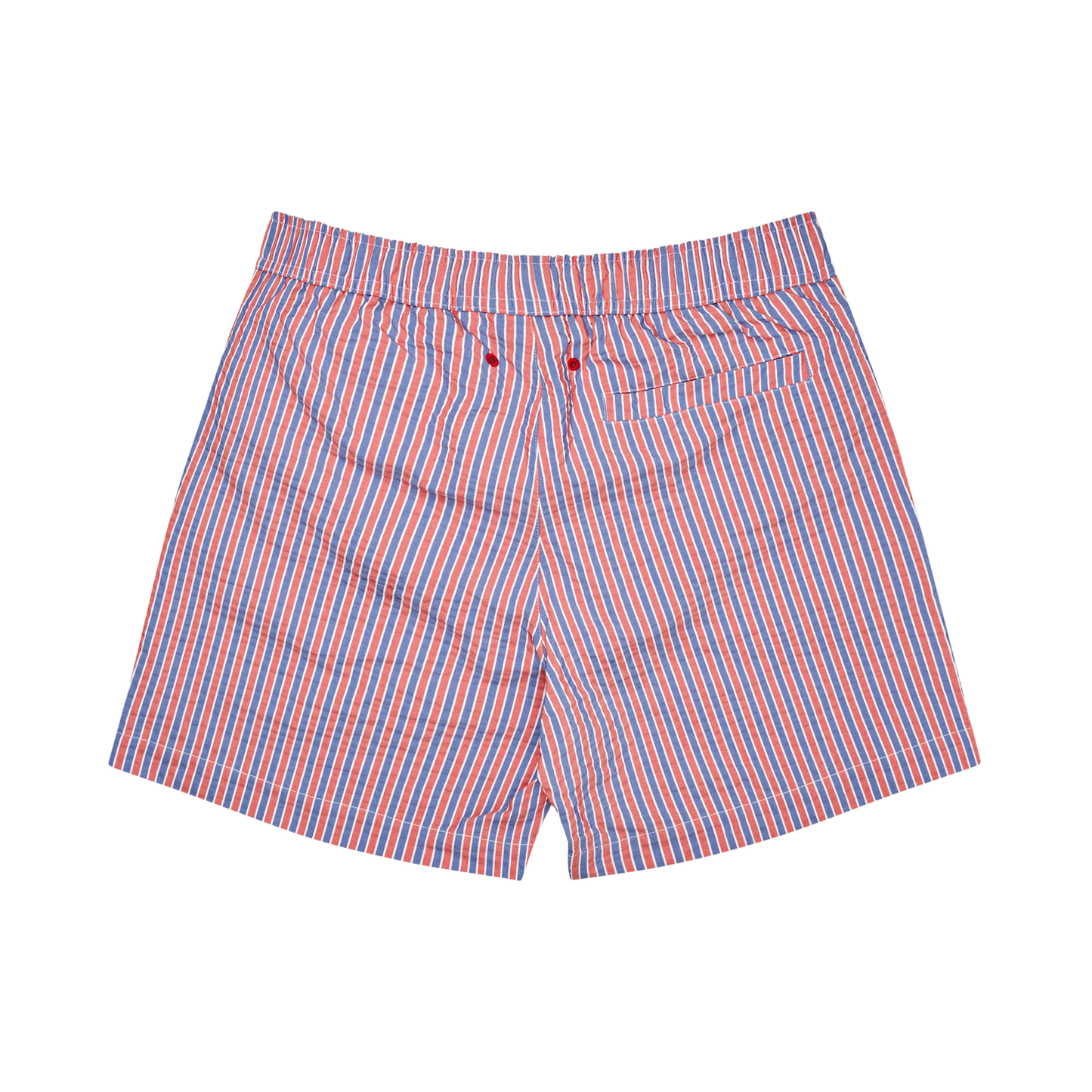 red & blue swim trunks
