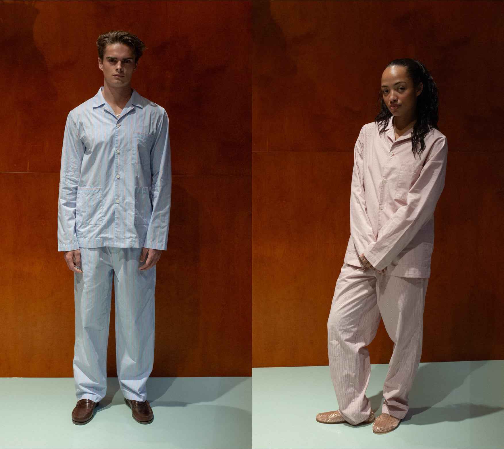 Soft pink stripe trio shirt