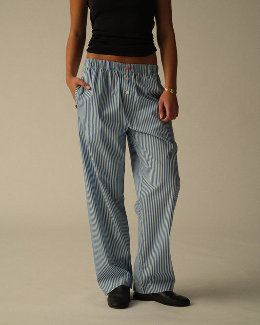 blue & green stripe Long boxers