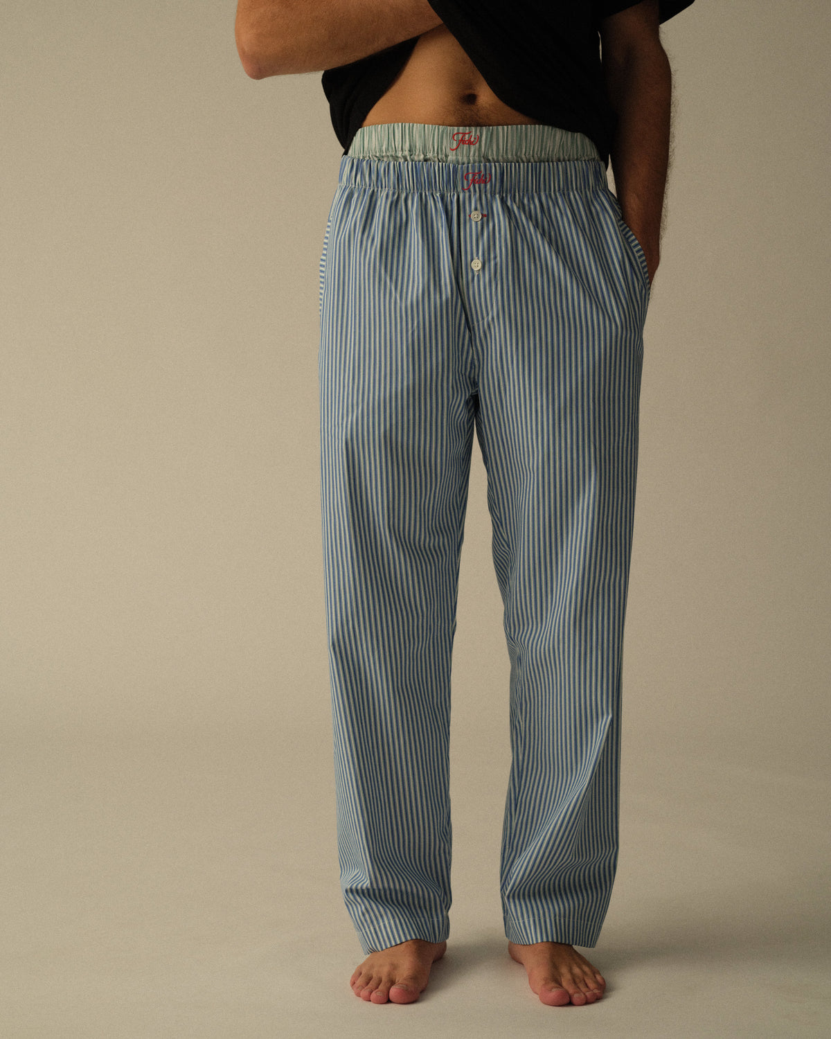 blue & green stripe Long boxers