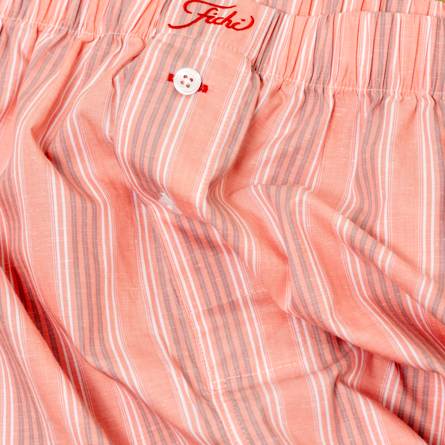 grey & peach stripe boxers