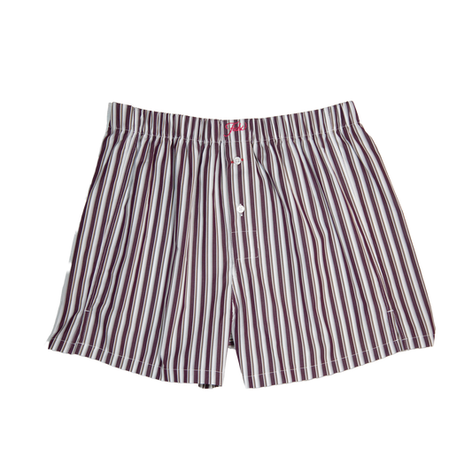 Bordeaux & beige stripe boxers