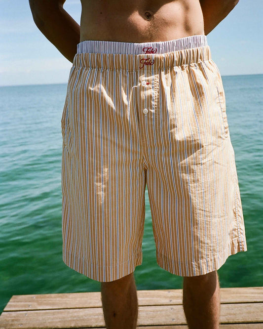 Yellow stripe Bermuda shorts