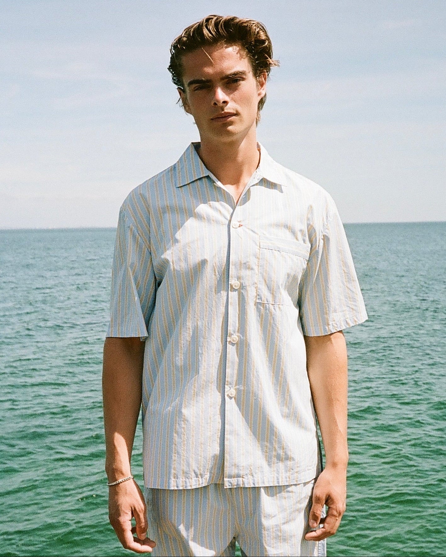 blue & yellow shirt