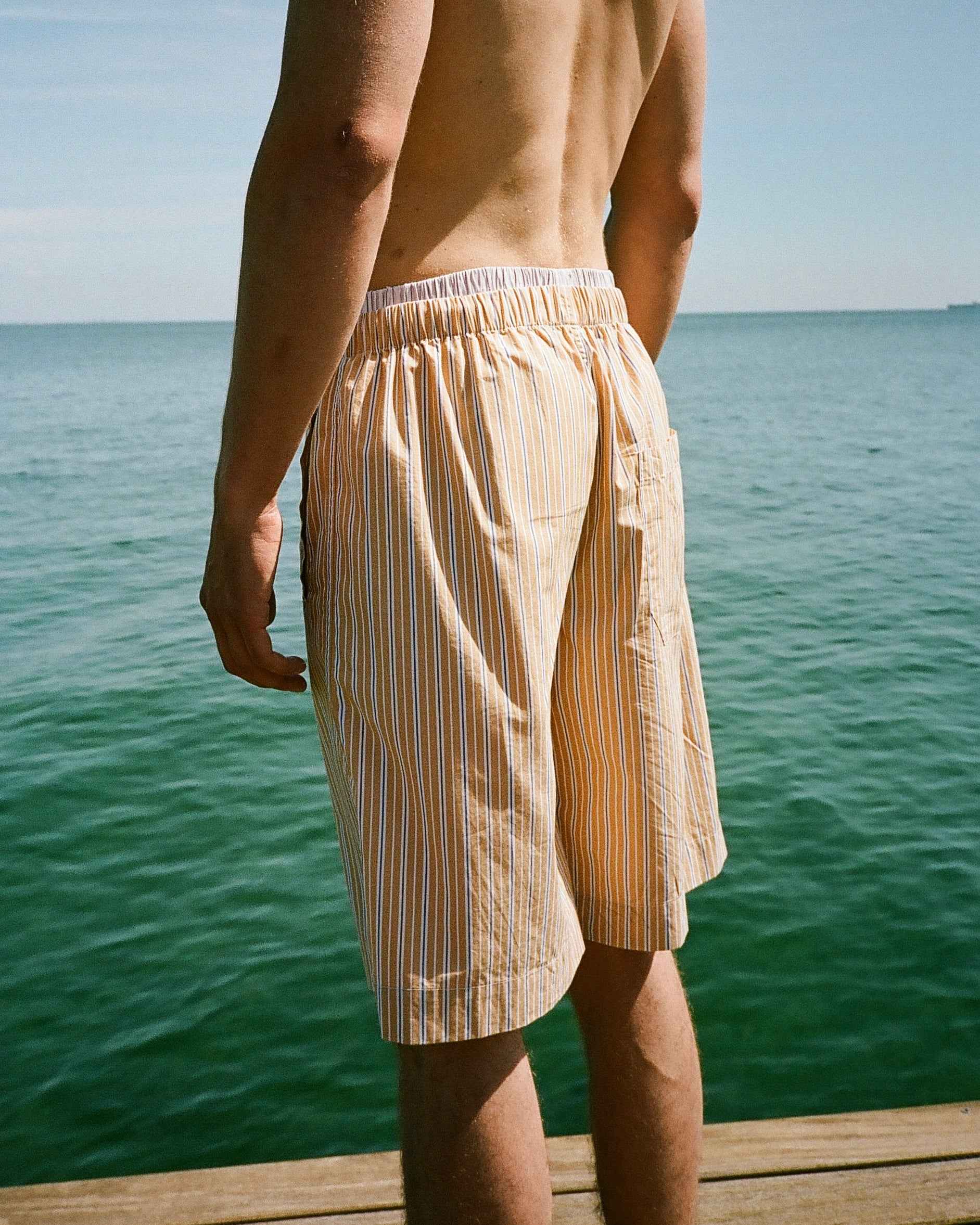 Yellow stripe Bermuda shorts