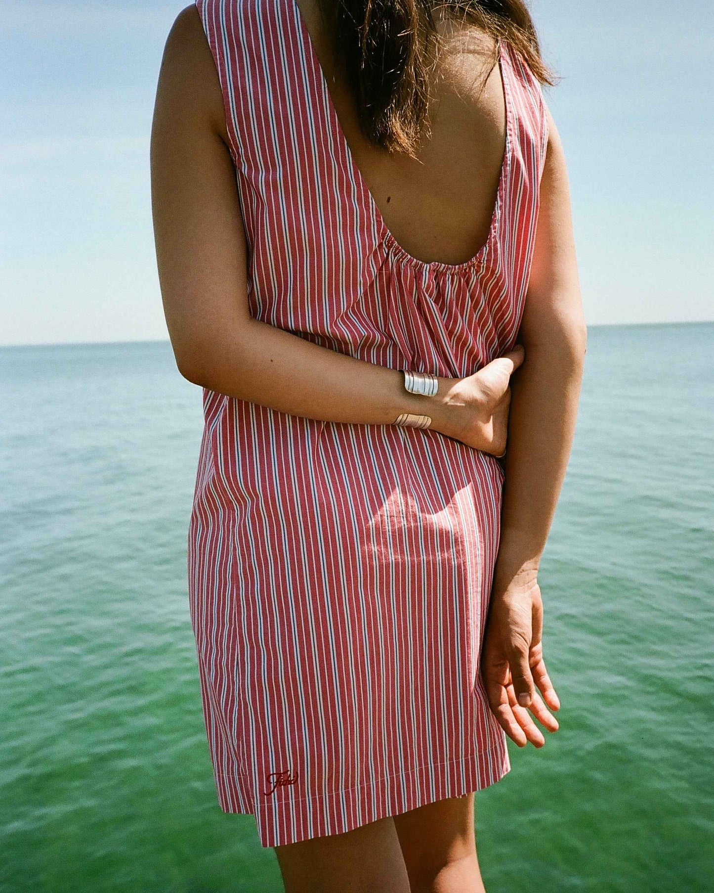 red stripe summer dress