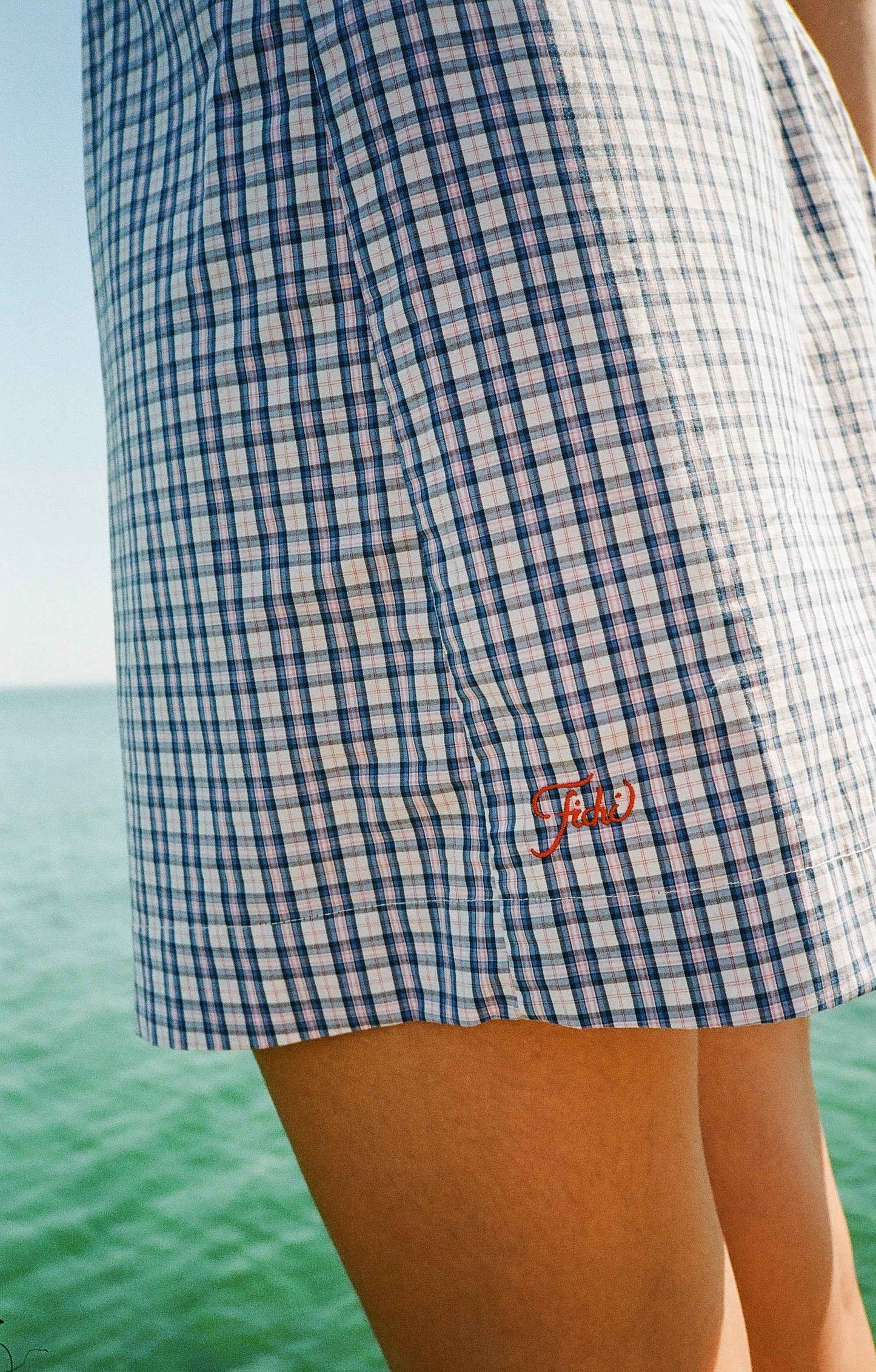 blue check summer dress