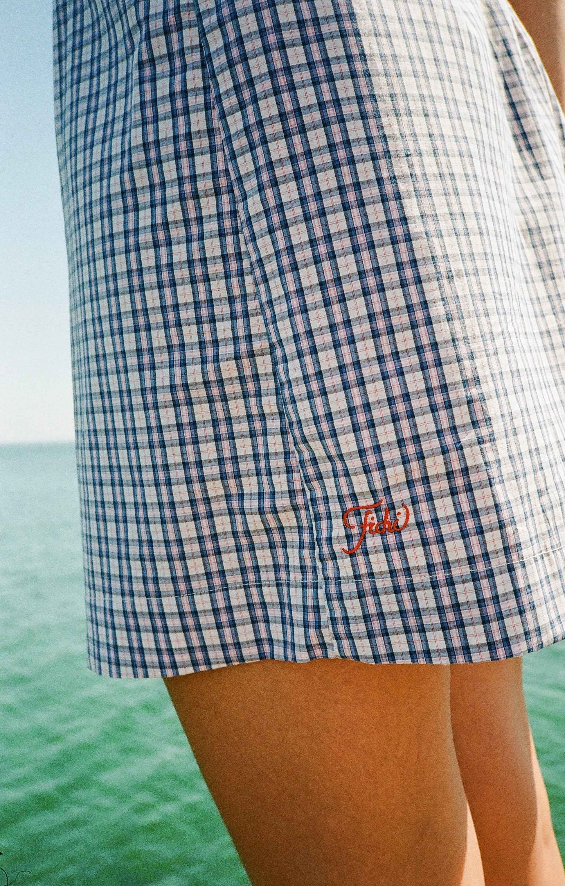 blue check summer dress
