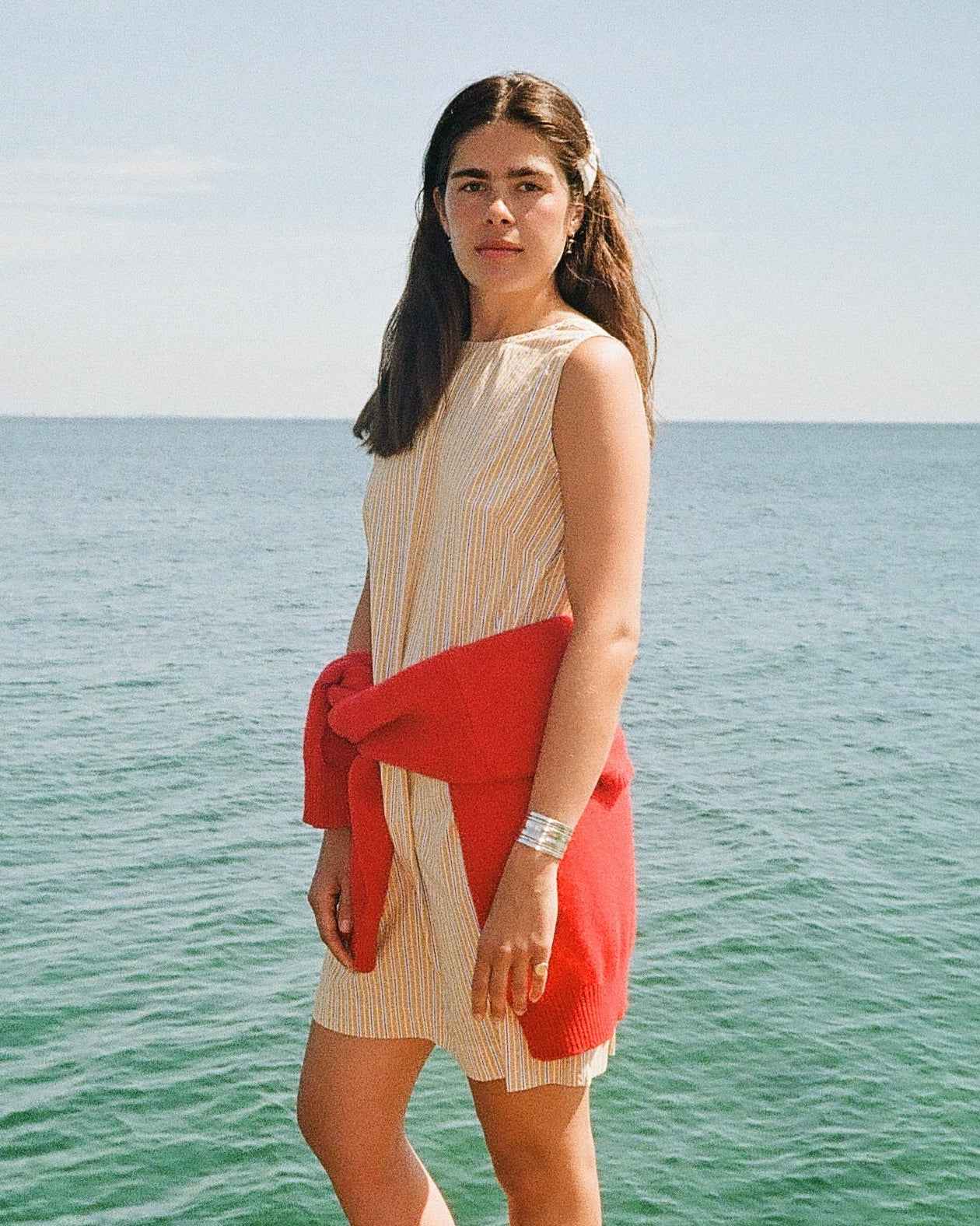yellow stripe summer dress