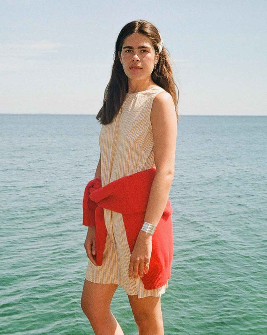 yellow stripe summer dress